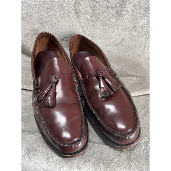 Vtg 60s 70s GH Bass Weejuns Men’s 12 C Oxblood Leather Tassel loafers Made USA - Picture 4 of 13